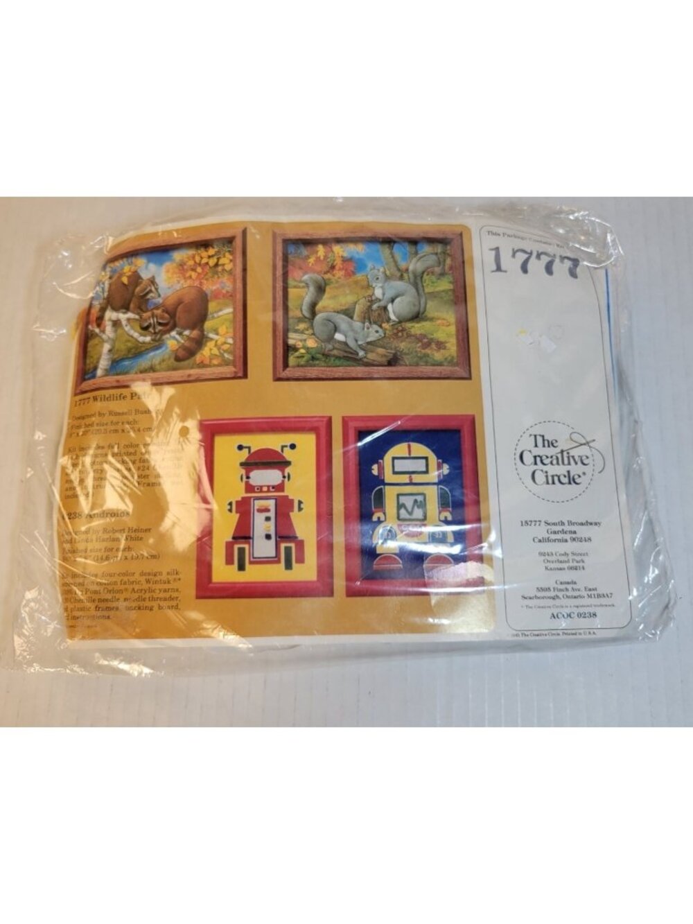 Vintage 1985 The Creative Circle Wildlife Pair Needlepoint Embroidery Kit #1777